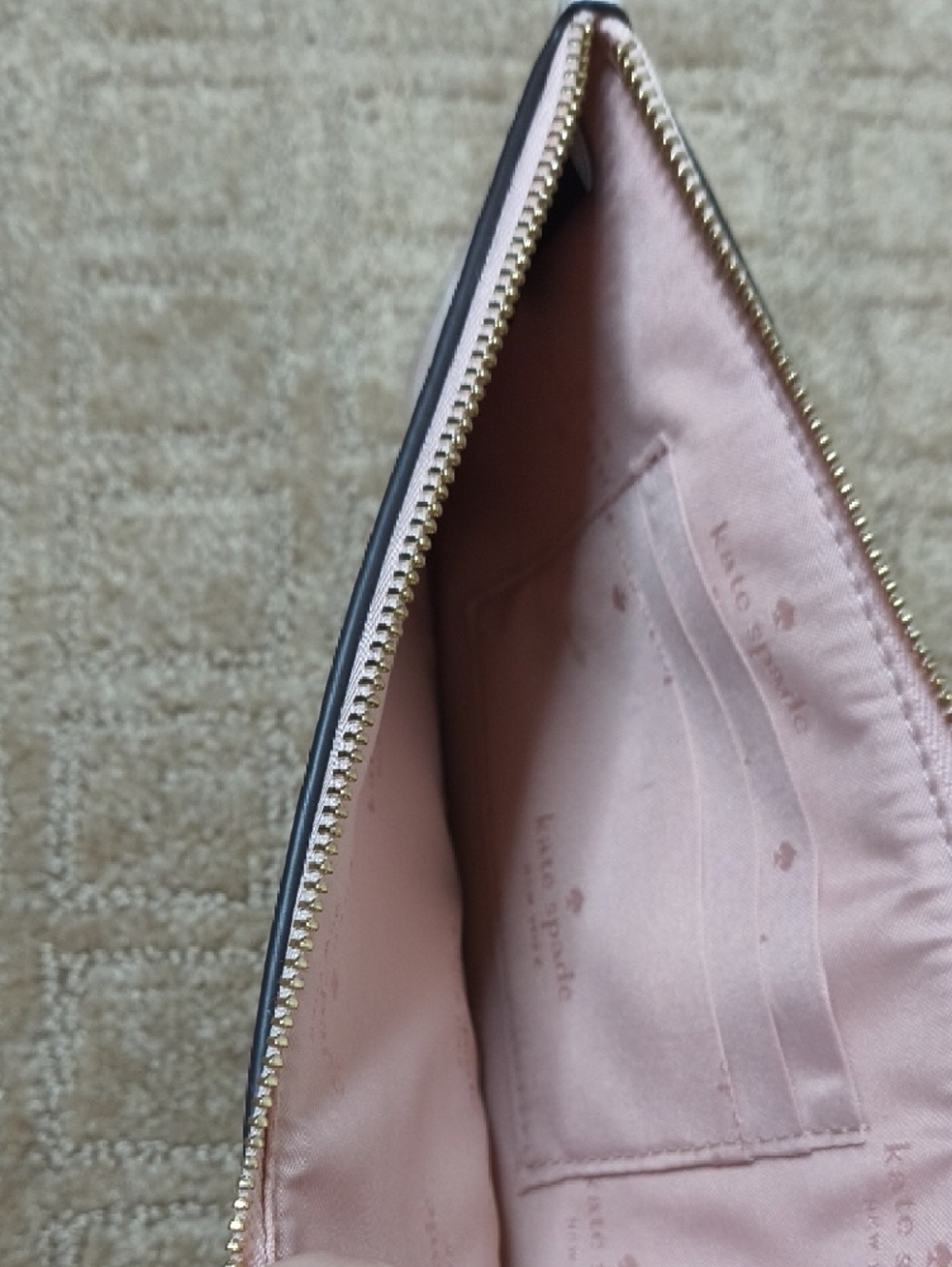 kate spade Pink Floral Zip Wristlet with Gold Logo - Picture 3 of 6